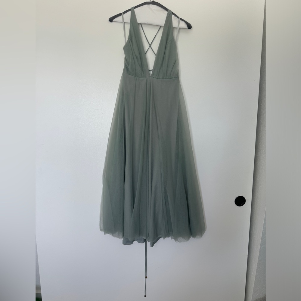 Hello Molly "Kiss the Girl" Sage Dress - Picture 2 of 7
